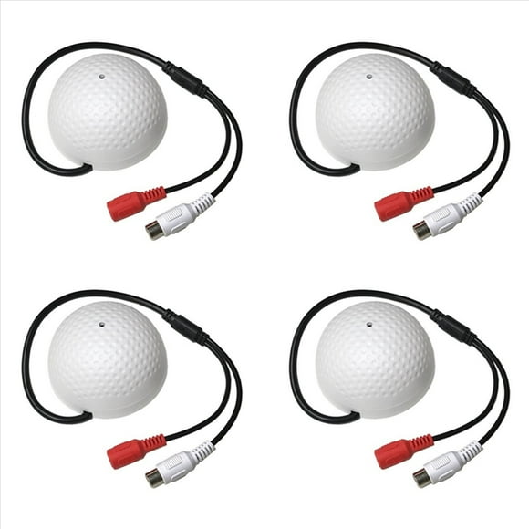 4X Monitoreo de Audio MIC Micrófono de Captación de Sonido para Vigilancia CCTV Cámara IP de Seguridad Preamplificador Incorporado Voz con Cable