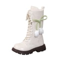 thumbnail image 2 of LYHao Fashion Autumn Children Girls Sports Shoes Flat Thick Bottom Non Slip Easy To Wear PU Upper Comfortable Boots ,Girls Boots Sizes 13.5 White(8-9 Years), 2 of 6