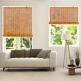 thumbnail image 1 of Outdoor Bamboo Shades Light Filtering Natural Roman Roller Blinds Privacy Roller Shades with Lift Reed Blind for Window Balcony Backyard Patio Garden Cordless(56" x 84"), 1 of 7