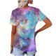 thumbnail image 5 of Fiudx Ropa de Mujer Camiseta de Manga Corta con Cuello En V Astral y Estampado de Galaxia Informal a La Moda para Mujer, 5 of 5