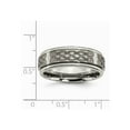 thumbnail image 6 of Titanium Ridged Edge 8mm Laser Design Brushed & Polished Band Size: 11; for Adults and Teens; for Women and Men, 6 of 6