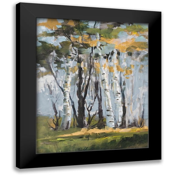 Slivka, Jane 12x14 Black Modern Framed Museum Art Print Titled - Golden Birch Trees