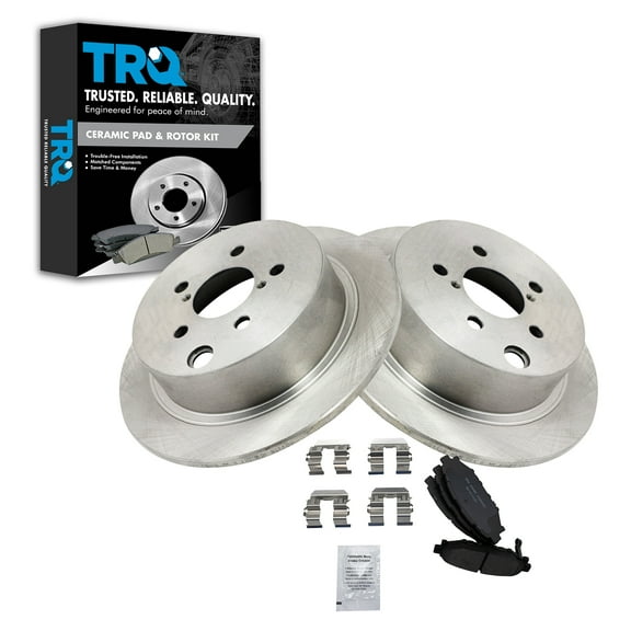TRQ Rear Brake Pad & Rotor Kit Brake Pads Brake Rotor Ceramic Fits Select 2016-2019 Subaru Crosstrek 2014-2018 Forester 2012-2015 Impreza 2013-2015 XV Crosstrek