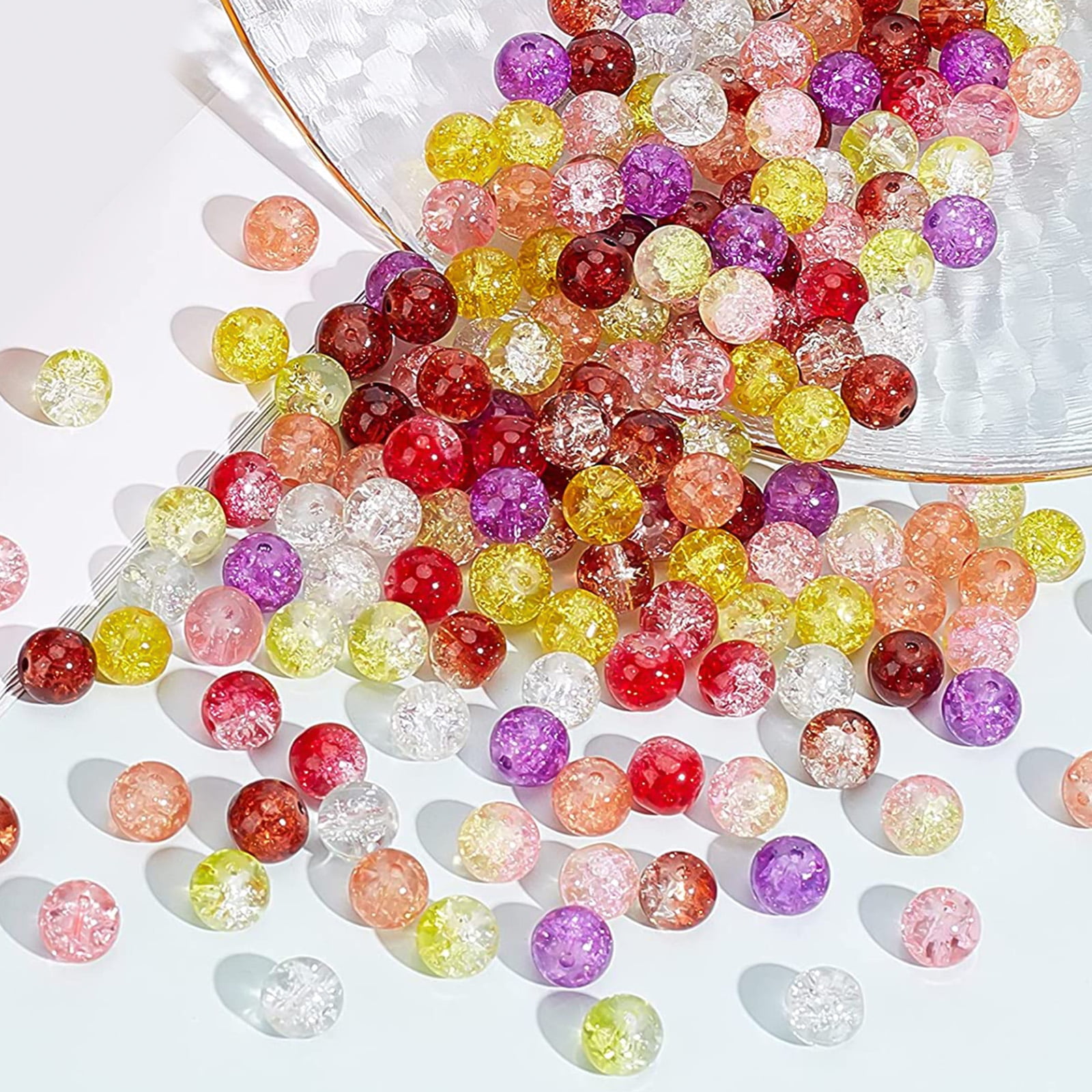 Glass Crackle Beads Handmade Beading Beads Glass Loose Beads - Temu
