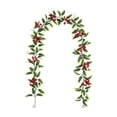 thumbnail image 2 of Miwamany Artificial Christmas Garland with Berries and Leaves, 39 inch Flexible Vine String for Fireplace Mantel Decor, Holiday Home Stair Wreath Decoration, 2 of 6