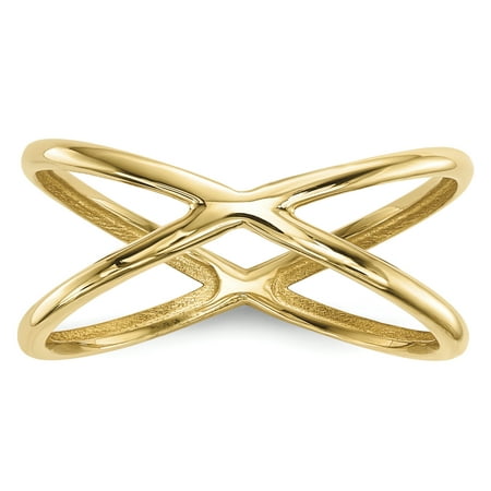 - 14k Yellow Gold Double Band Ring Size 7.00