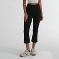 thumbnail image 6 of EOYWHK Women Capri Leggings Scrunch Seam High Waisted Yoga Pants Gym Running Sport Soft Ultra-Stretch Tummy Control Leggings Black L, 6 of 7