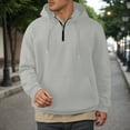 thumbnail image 2 of XIAONU Mens Sweatshirts Long Sleeved Half Zip Pullover Hoodless Top Casual Solid Color Loose Pullover Sweatshirt, 2 of 4