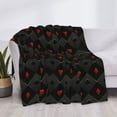 thumbnail image 3 of Yiaed Red Poker Print Blanket Throw Blanket Soft Cozy Flannel Blanket for Home Bed Sofa Couch Chair-80"x60", 3 of 6