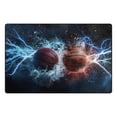 thumbnail image 2 of Basketball with Lightning Area Floor Mats Non-Slip Rugs Soft Doormat 31 x 20 inch Carpet for Living Dining Room Bedroom Decorative, 2 of 7