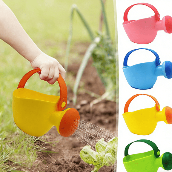 Plastic Watering Can Toy - Random Color Small Watering Pot for Garden Beach Bath, Outdoor Indoor Water Play Toy, Durable Lightweight Watering Can for Sand & Water Fun, 5*4*3in, Colorful