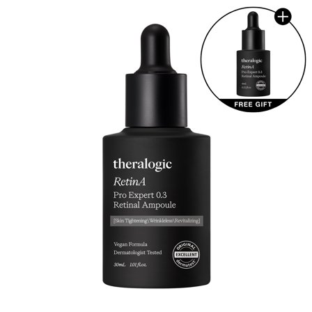 theralogic RetinA Pro Expert 0.3 Retinal Ampoule (30ml   gift 4ml) │ Advanced Retinal Skin-Tightening & Radiance Boosting Bundle