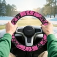 thumbnail image 4 of HUIACONG Halloween Print Golf Cart Steering Wheel Covers 13-14 Inches Flannel Soft Comfortable Golf Steering Wheel Protection Easy to Install Compatible with EZGO Yamaha Club Cars, 4 of 7