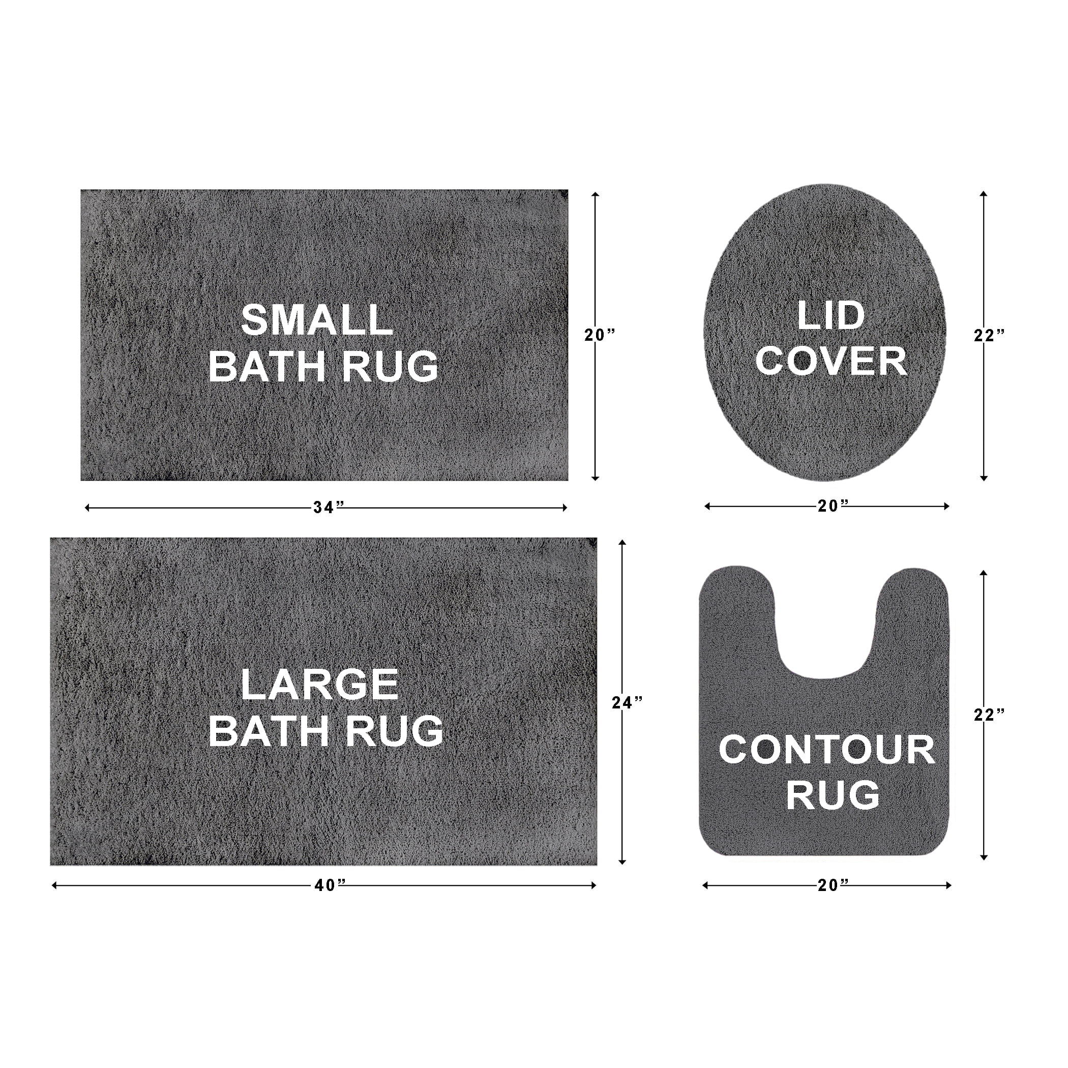 Mainstays Performance Recycled Polyester 3 Piece Bath Rug Set, Soothing Grey