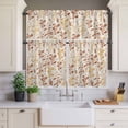 thumbnail image 4 of 3 Piece Kitchen Curtains and Valances Set Orange Yellow Botanical Cafe Curtains 36 Inch Length Rustic Country Spring Floral Summer Leaf Valance & Tier Curtain for Living Room 54"x18"+27"x36"*2, 4 of 6