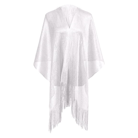 Shawls and Wraps for Evening Dresses, Sparkle Shawls for Women, Elegant Wedding Party Formal Shoulder Wrap White One Size