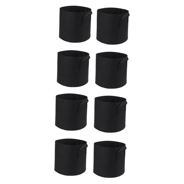 Bolsas para de plantas, fieltros resistentes, maceteros de tela reutilizables con asas, macetas de tela para interior y exterior, horticultores y jardineros. 8 piezas