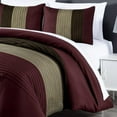 thumbnail image 6 of Chezmoi Collection Briar 7-Piece California King Bed in a Bag Comforter Set with Sheets - Lightweight Comforter Burgundy Coffee Brown Luxury Pleated Stripe Bedding Set for All Season, 6 of 9