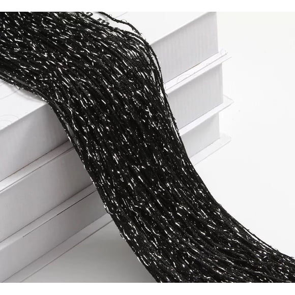 Namzi Cortina de lentejuelas para puerta, cortinas de hilo para puerta, 39x79 pulgadas, cortina para colgar,separador de sala de estar, decorativo con cuentas, negro