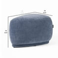 thumbnail image 5 of Reno Kini 26 Inch Ottoman, River Rock Shape, Blue Polyester, Wood Frame, 5 of 5