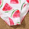 thumbnail image 5 of Swim Suits for Girls One Piece Toddler Baby Girl Rashguard Sets Long Sleeve Swimsuit Vest Bikini Swim Suits 3-Pieces Bathing Suits Watermelon Print, 5 of 7