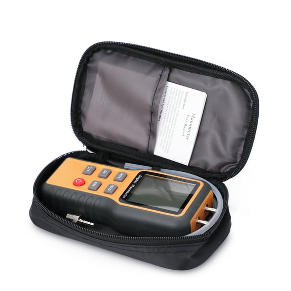 MIXFEER Digital Manometer LCD Display ℃ ℉ Switchable 12 Pressure Units Adjustable Indoor Temperature Measurement Tool Pipes Pressure Measuring Device