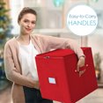 thumbnail image 7 of Hearth & Harbor Small Christmas Ornament Storage Box - Fits up to 64 Holiday Ornaments - Red Fabric Cube, 7 of 7