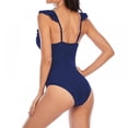 thumbnail image 2 of Women One Piece Swimsuit Ruffle Wrap Textured Beach Swimwear Bathing Suits, 2 of 4