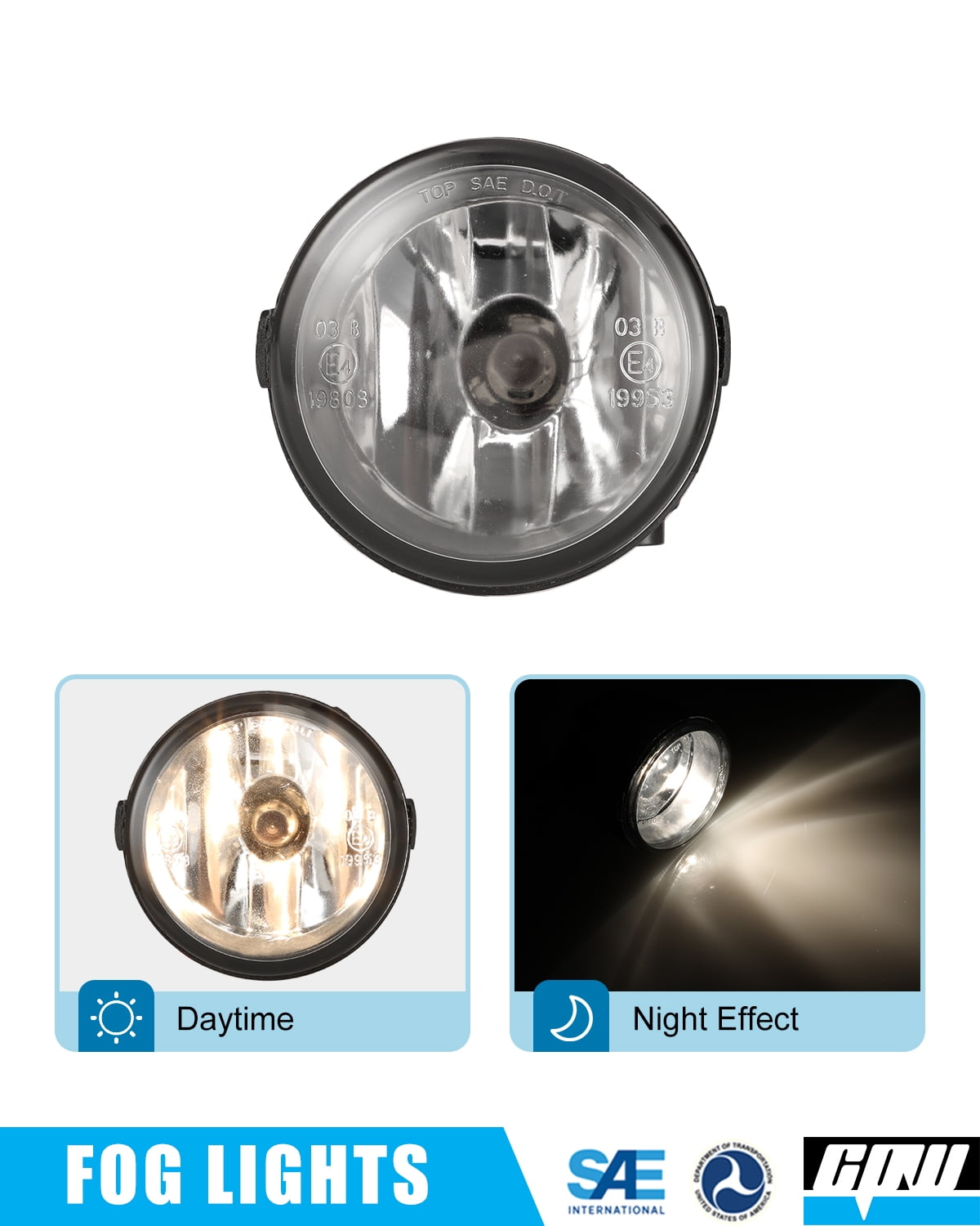 Fog Lights Driving Assembly for 2011-2015 Nissan Rogue Select / 2008-2015 Infiniti EX35/EX37/QX50/G25/G37/Q60 Sedan Coupe/M37/M56/Q70 /2009-2015 Nissan Cube/Juke/Murano/Quest/Versa/Note (E11)
