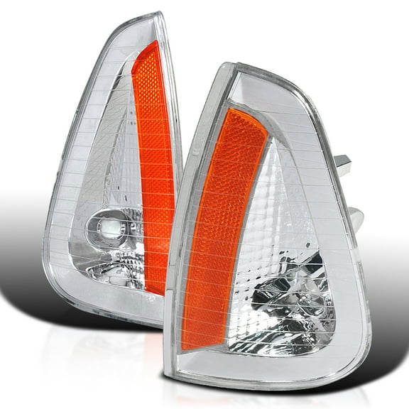Spec-D Tuning Chrome Housing Clear Lens Corner Lights Compatible with 2006-2010 Dodge Charger L R Pair Assembly