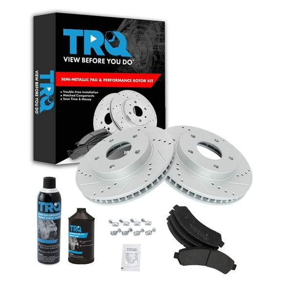 TRQ Metallic Brake Pad & Performance Rotor Front Kit w/Chemicals BKA18026 Fits select: 1998-2004 CHEVROLET S TRUCK, 1997-2005 CHEVROLET BLAZER