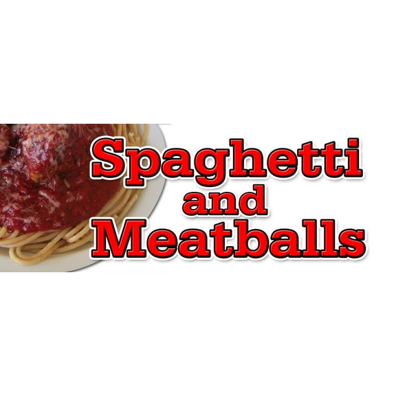 48" SPAGHETTI AND MEATBALLS DECAL sticker italian cucina food pasta meatballs