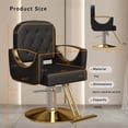 thumbnail image 6 of Barber Chair Salon Chair 360 Degrees Rolling Swivel Barber Chairs Hydraulic Hair Chair Capacity Up to 330 Lbs All Purpose Beauty Spa Equipment, Black, 6 of 8