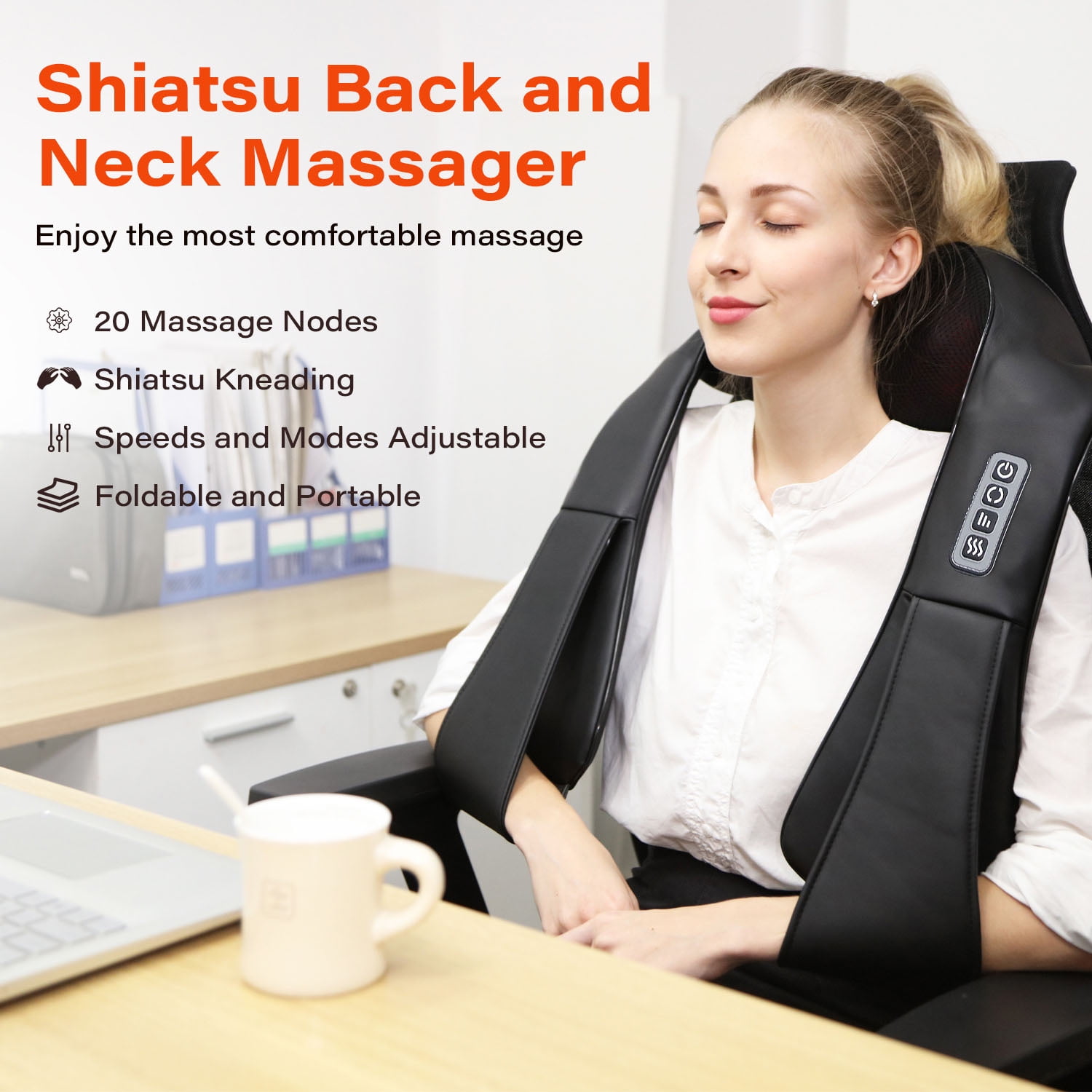 Ikristin Shiatsu Neck Massager with Heat, Kneading Massage for Neck, Back & Shoulder Muscle Relief, Gift for Women Men Mom Dad, Father's Day Mother's Day Christmas