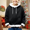 thumbnail image 2 of YunPes Christmas Hooded Sweatshirt for Kids Solid Long Sleeve Hoodie with White Fuzzy Trim Boys Winter Xmas Part1 Warm Pullover, 2 of 5