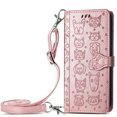 thumbnail image 1 of Funda tipo cartera con tarjetero, funda con correa cruzada extraíble, compatible con iPhone 14, 1 of 5