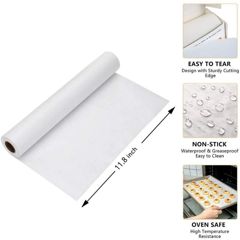 MEGXIT 2Pcs Parchment Paper Roll,Non-Stick,Waterproof,Greaseproof,High  Temperature Resistant Baking Paper Roll,Parchment Paper Roll for Baking
