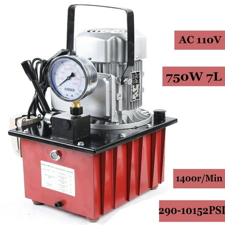 750W Electric Hydraulic Pump Single Acting 10000 PSI Manual Valve Control 7L Electric Driven Hydraulic Pump Single Acting Manual Valve Control 10000 PSI Pump