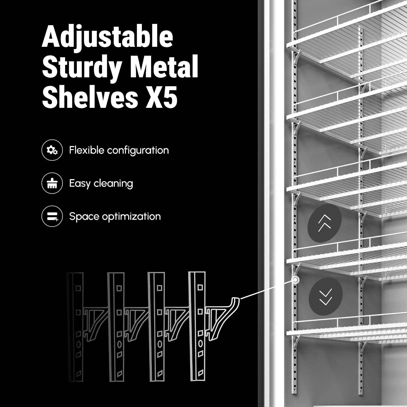 Yeego 17.48 Cu. Ft Commercial Refrigerator,350 Cans Merchandiser Refrigerator with LED Light & Adjustable Shelves