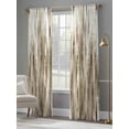thumbnail image 4 of Brown Beige Vintage Sheer Curtains 96 Inch Length 2 Panels Set - Light Filtering Window Treatments, Retro Abstract Art Rod Pocket Semi Curtains for Living Room/Bedroom/Kitchen Décor, 104"W x 96"L, 4 of 7