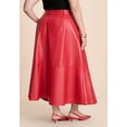 thumbnail image 2 of ELOQUII Women's Plus Size Faux Leather Midi Skirt, 2 of 3