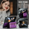 thumbnail image 3 of Nalacover Zipper Wallet Case for Samsung Galaxy Z Fold 4 with Card Slots Holder Magnetic Kickstand, 2 in 1 Design Luxury Shining PU Leather Shockproof Anti-Scratch Cover for Galaxy Z Fold4,Purple, 3 of 7