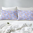 thumbnail image 3 of Kawaii Cat Sheet Set Cute Kitten Pet Bed Sheets Set, Light Purple Bedding Queen Size Super Cozy 4 Pieces, Top Sheet + Fitted Sheet + Pillowcase, 3 of 4