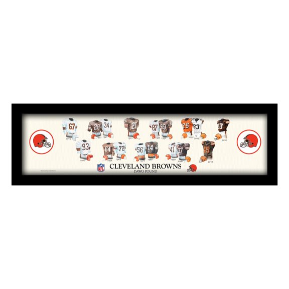 Cleveland Browns 12" x 36" Team Uniform Heritage Framed Wall Art