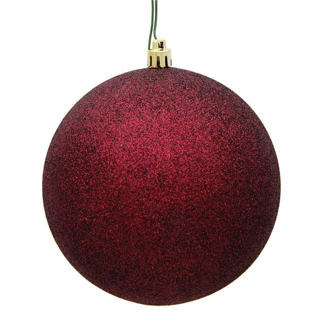 Vickerman N592065DG Boule de Noël 8 Po. Bourgogne Pailletée avec Capuchon Percé