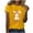 Yellow, variant on Womens Easter Tops 2025 Summer Fashionable Short-Sleeved T-Shirt with Round Neck and Graphic Print