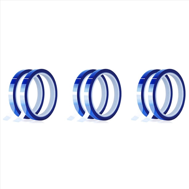6 Rollos de 10 mm X 33 M (108 Pies) Cinta Transferencia Azul Cinta Transferencia de para Prensa de SublimacióN de Sin Residuos y Vinilo de Transferencia de