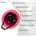 thumbnail image 4 of ProtectX Full Brim Hard Hats Vented Construction Helmets OSHA Approved Safety Hardhats 6-Point Suspension Cascos De Construccion Pink, 4 of 6
