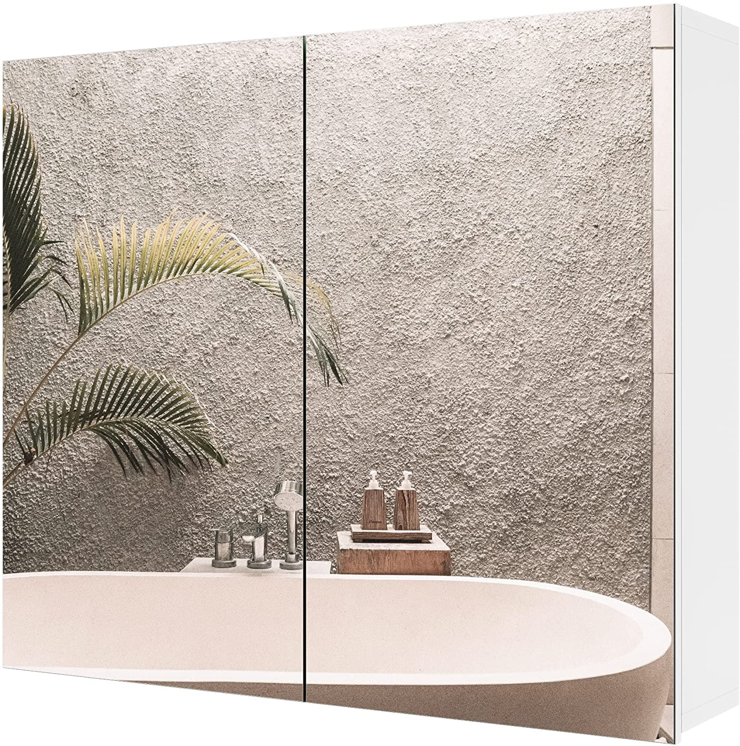 Homfa Bathroom Mirror Frameless WallMounted Medicine