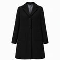 thumbnail image 5 of Vixolx Womens Mid Length Coat Notched Lapel Single Breasted Overcoat with Patch Pockets Fall Winter Business Casual Outerwear, 5 of 7
